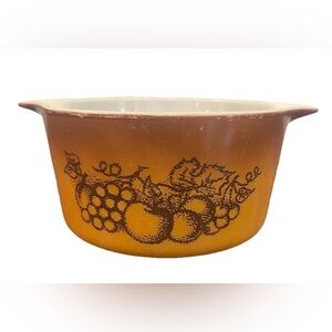 Pyrex Old Orchard 1 Qt Casserole Dish 473 No Lid Vintage 1 Qt Quart